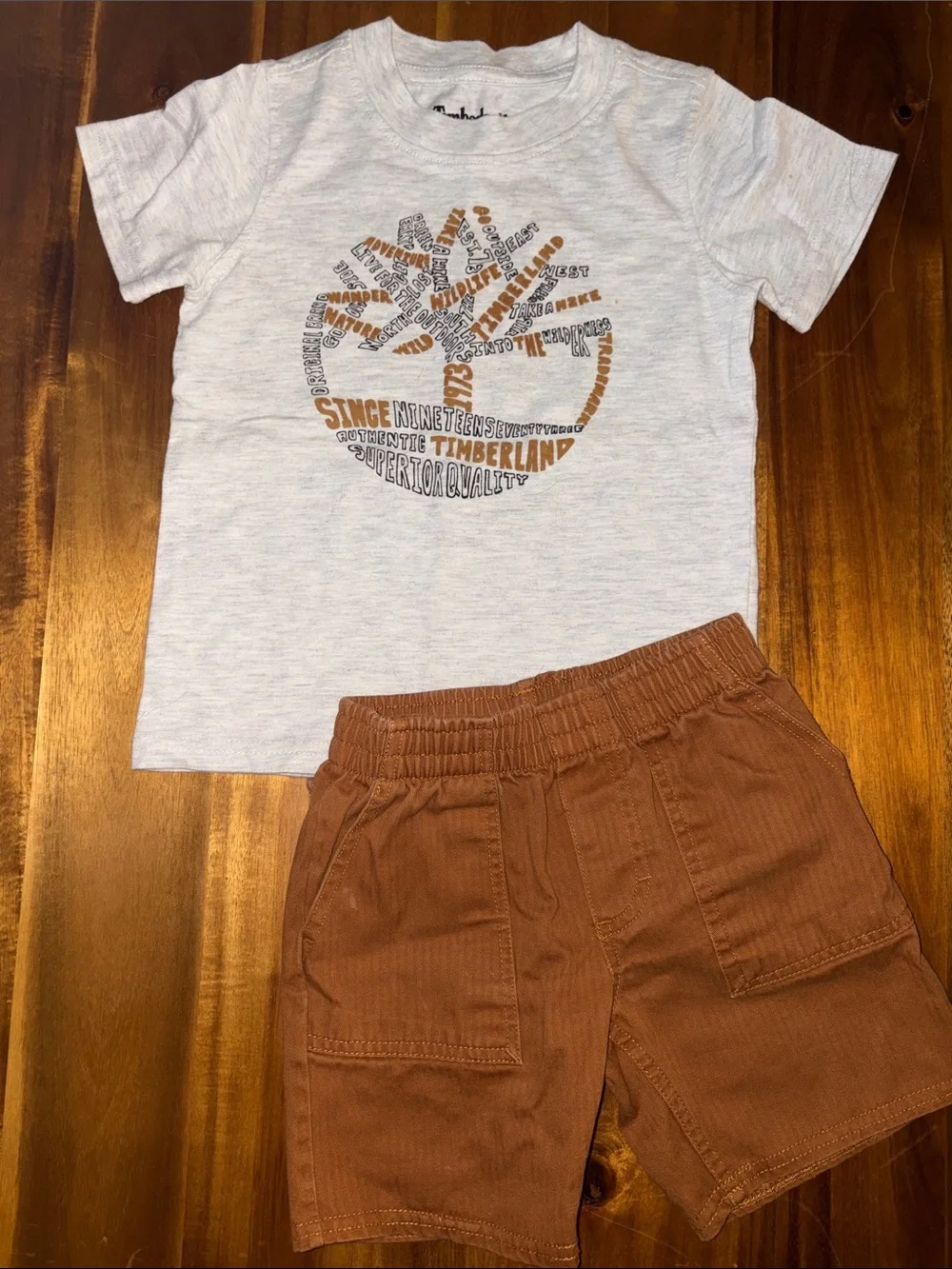 Timberland kids matching shirt and short set size 3T